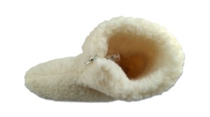 Bambosze Wełniane na Zamek - Ecru - Wooltex.pl