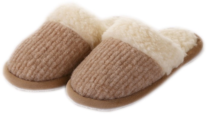 Kapcie Relax II - Beżowy - Wooltex.pl