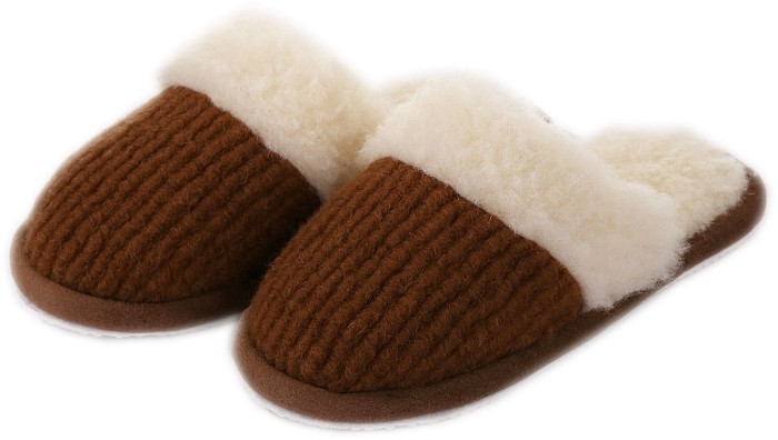Kapcie Relax II - Brązowy - Wooltex.pl