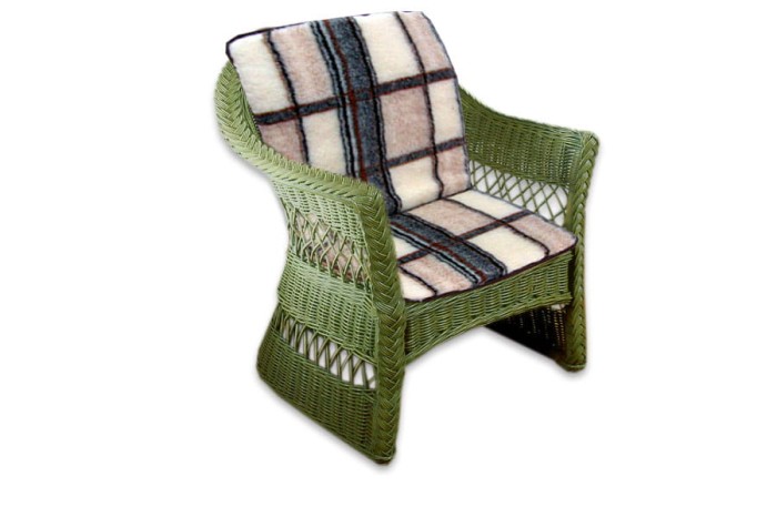 Fotelówka Wełniana - Brązowa Krata Wzór:1 - Wooltex.pl
