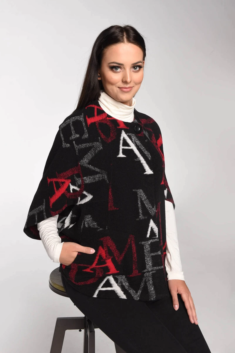 Kamizelka Nadia Czarna w litery