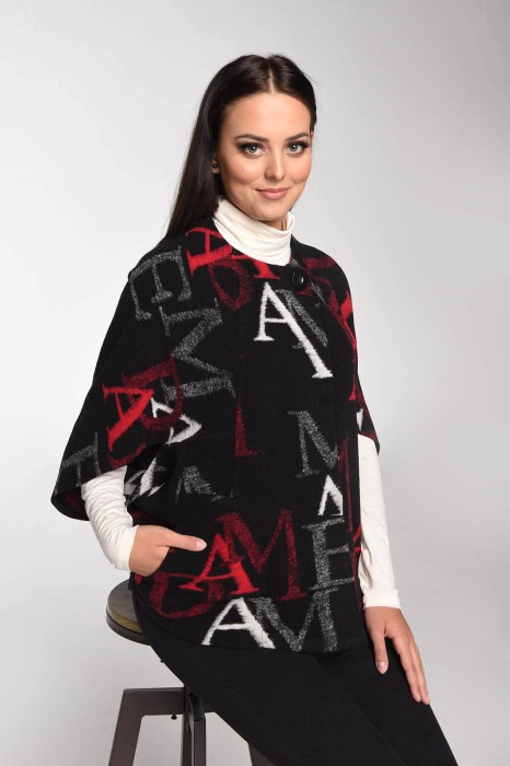 Kamizelka Nadia Czarna w litery