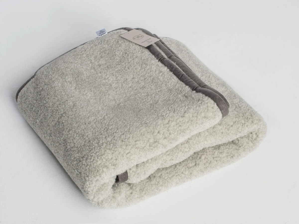 Koc Wełniany - Popielaty - Wooltex.pl