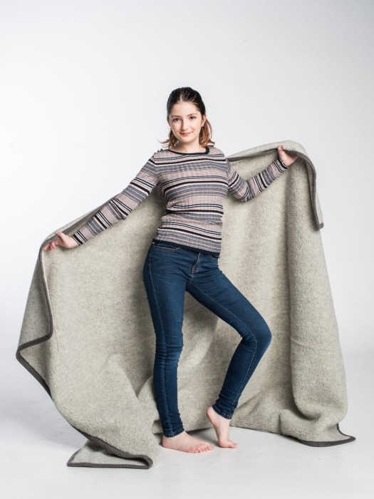Koc Wełniany - Popielaty - Wooltex.pl