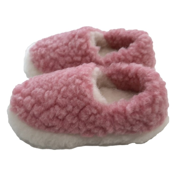 Kapcie Dziecięce Runo - Różowe - Wooltex