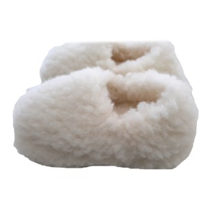 Kapcie wełniane dla dzieci Runo Ecru Wooltex 