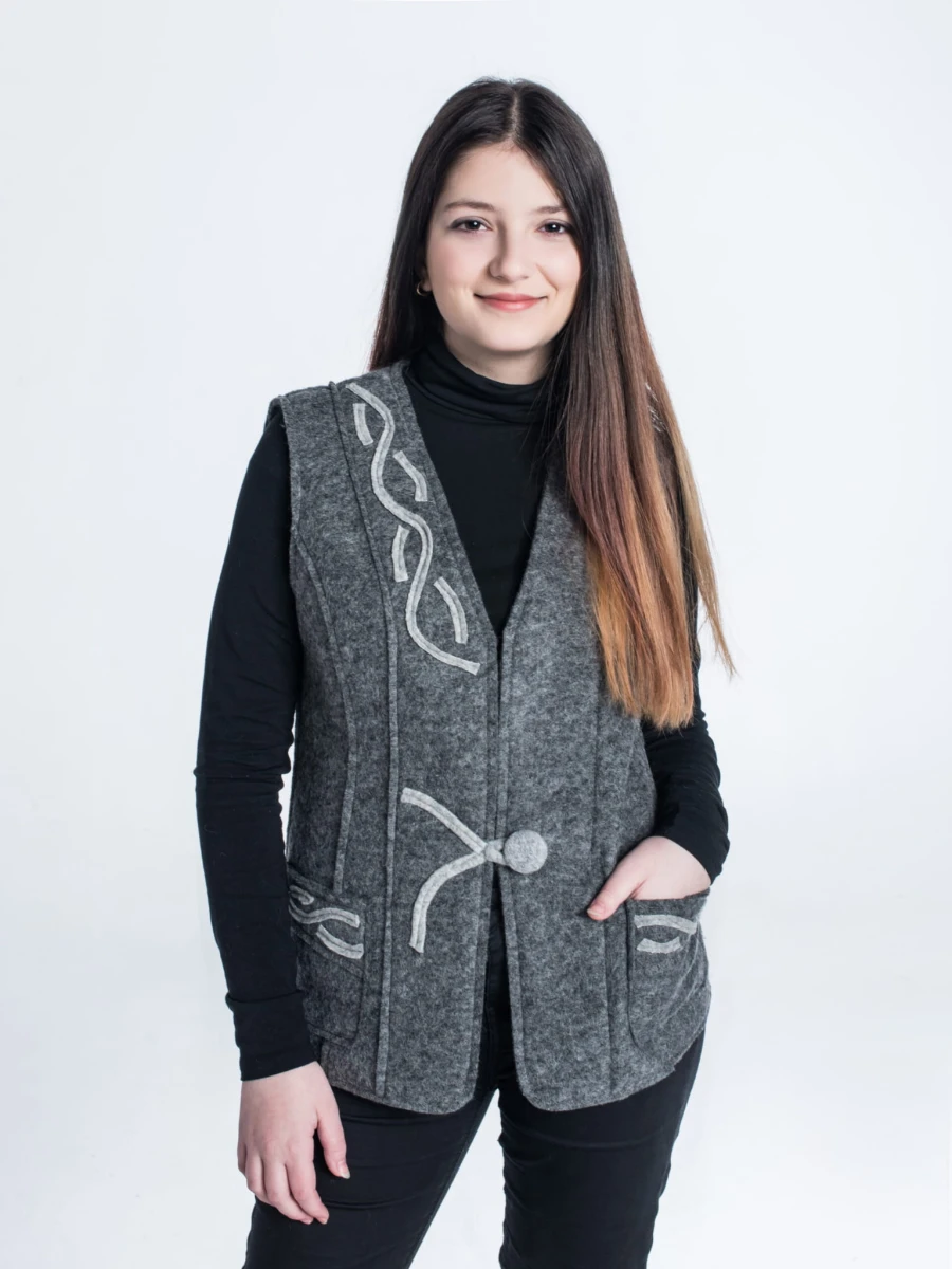 Kamizelka wełniana Ida Szara