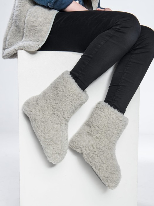 Bambosze Wełniane Eskimo - Popiel - Wooltex.pl