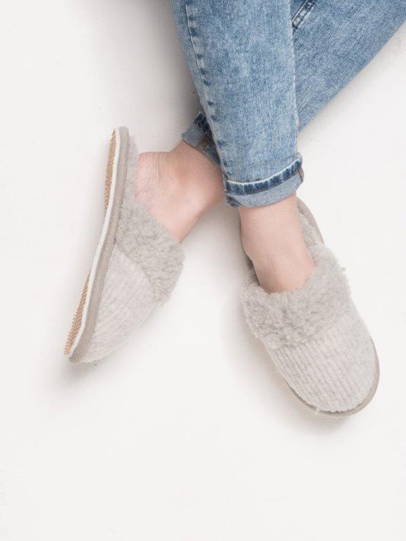 Kapcie Relax II - Popielaty 2 - Wooltex.pl