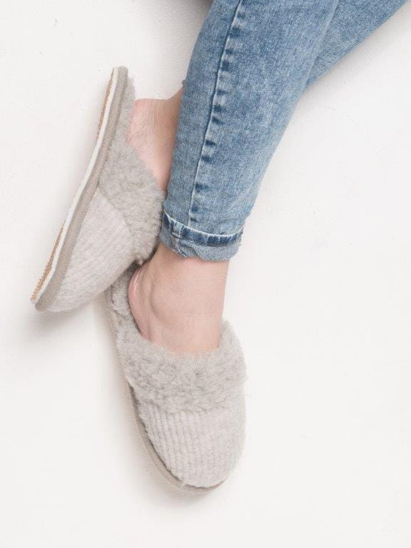 Kapcie Relax II - Popielaty 2 - Wooltex.pl
