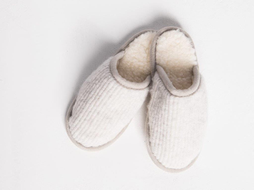 Kapcie Relax III - Popielaty - Wooltex.pl