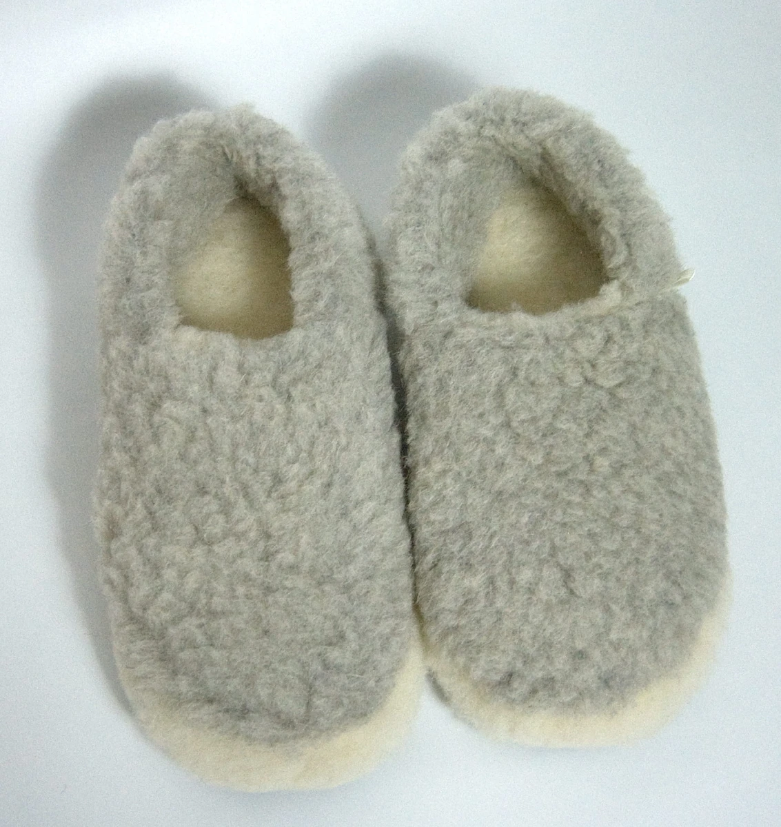 Kapcie Wełniane Runo - Popielaty - Wooltex.pl