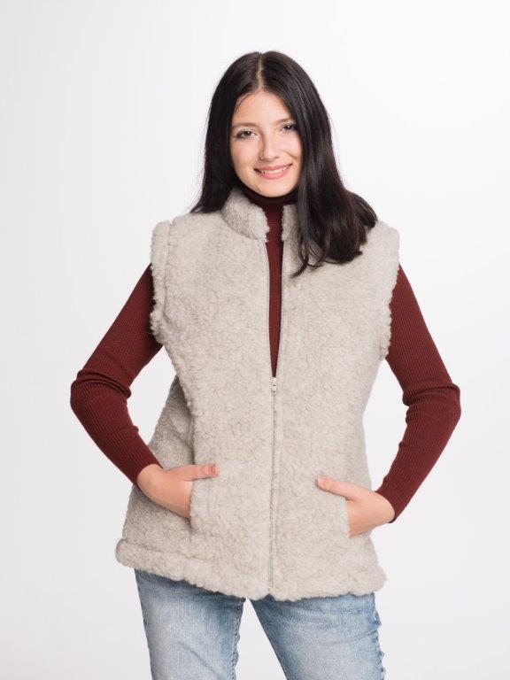 Kamizelka Wełniana Basia - Popielata - Wooltex.pl