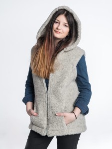 Kamizelka Wełniana Agnieszka - Popielata - Wooltex.pl