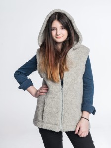 Kamizelka Wełniana Agnieszka - Popielata - Wooltex.pl