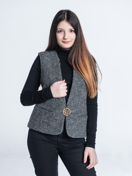 Kamizelka wełniana Iga Popielata