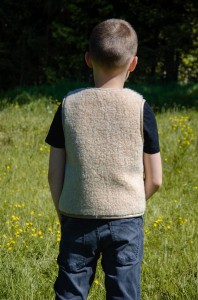 Kamizelka Wełniana Dziecięca - Beżowa - Wooltex.pl