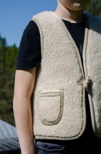 Kamizelka Wełniana Dziecięca - Beżowa - Wooltex.pl