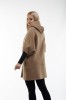 Kamizelka-ponczo wełniane Claudia Camel z kapturem