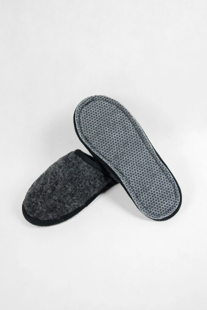 Kapcie Relax Classic - Grafitowe - Wooltex.pl