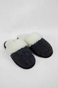 Kapcie Relax II - Grafitowy - Wooltex.pl