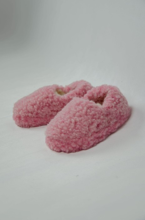 Kapcie Dziecięce Runo - Różowe - Wooltex