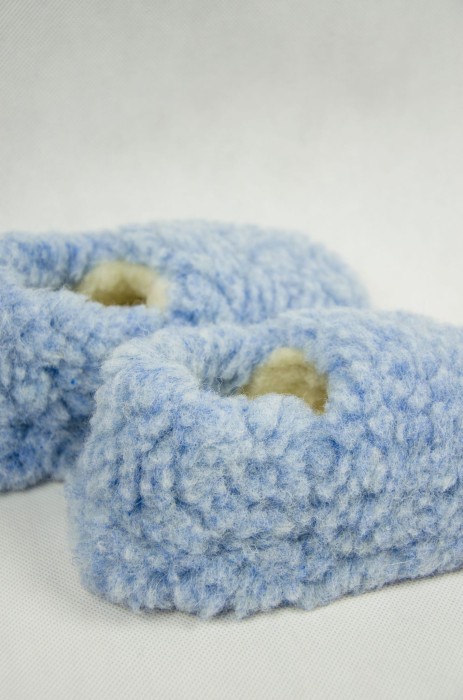 Kapcie Dziecięce Runo - Błękitne - Wooltex