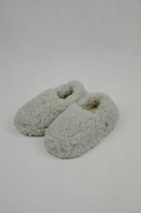 Kapcie Dziecięce Runo - Popielate - Wooltex