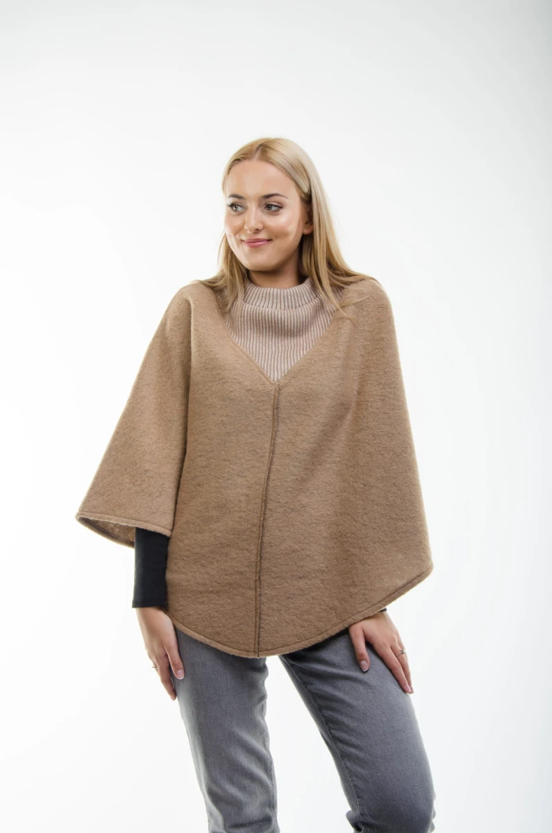 Ponczo wełniane Roma II Camel