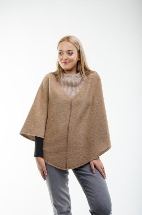 Ponczo wełniane Roma II Camel