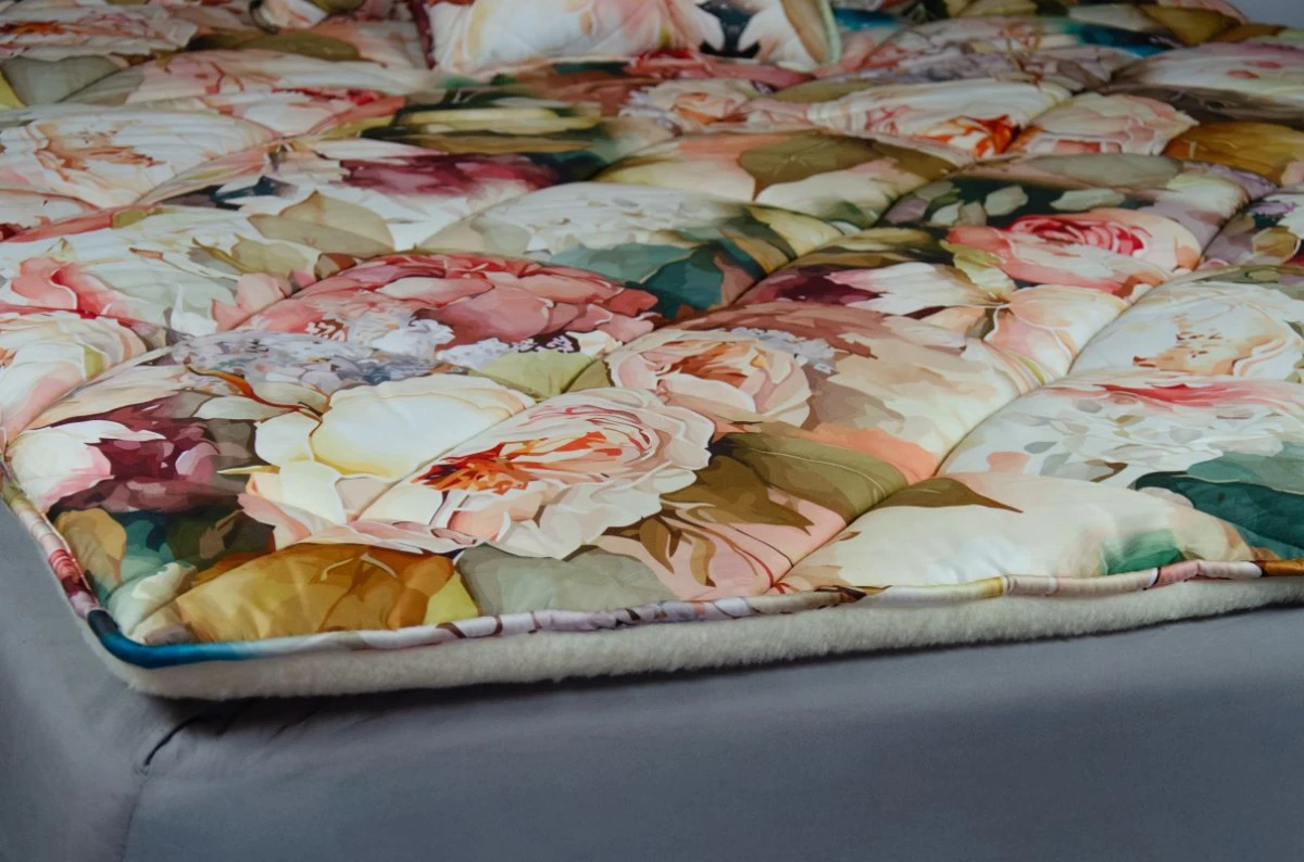 Kołdra Wełniana Premium - Kwiaty - Wooltex.pl