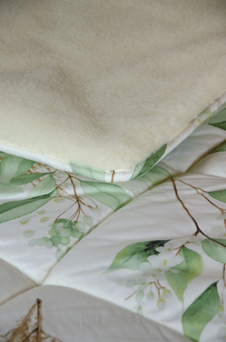 Kołdra Wełniana Premium -  Listki - Wooltex.pl