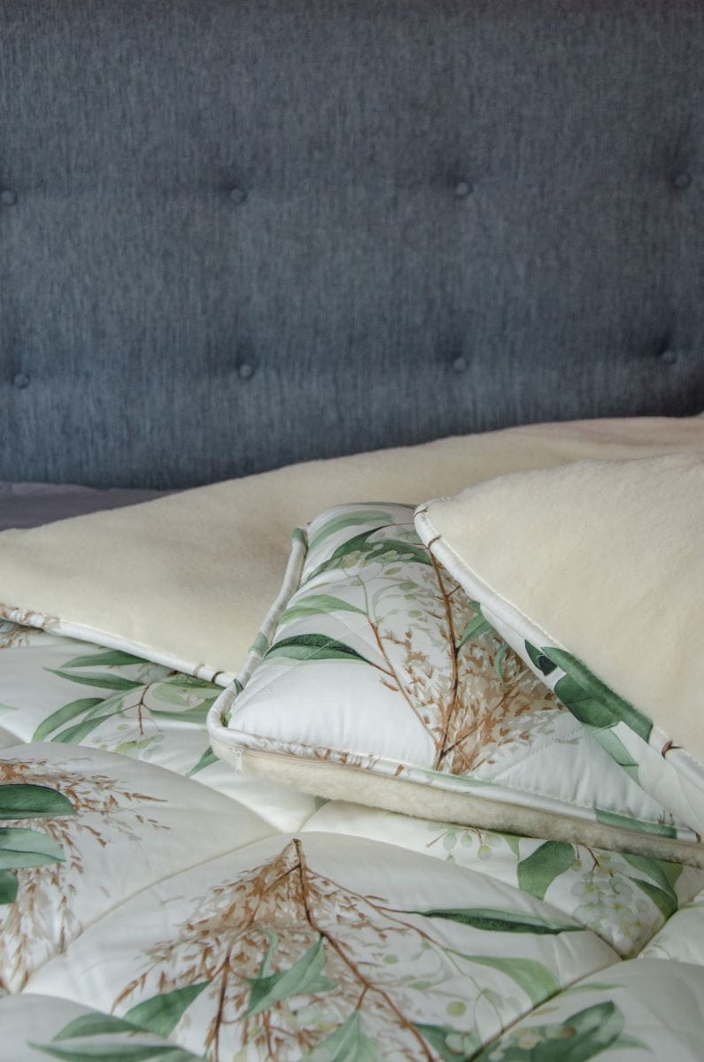 Kołdra Wełniana Premium - Listki - Wooltex.pl