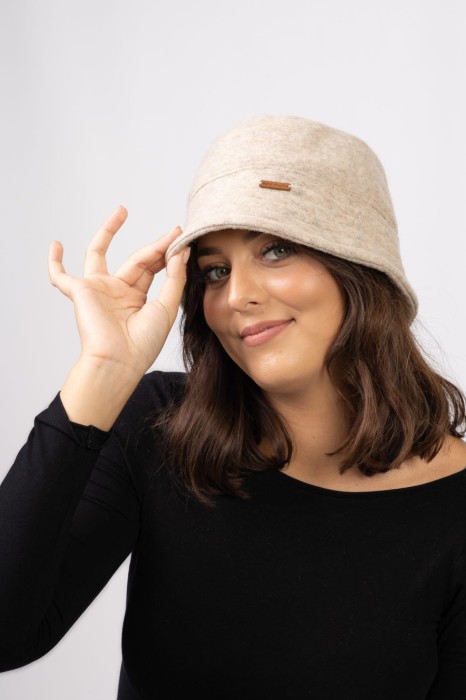 Czapka Bucket Beżowa