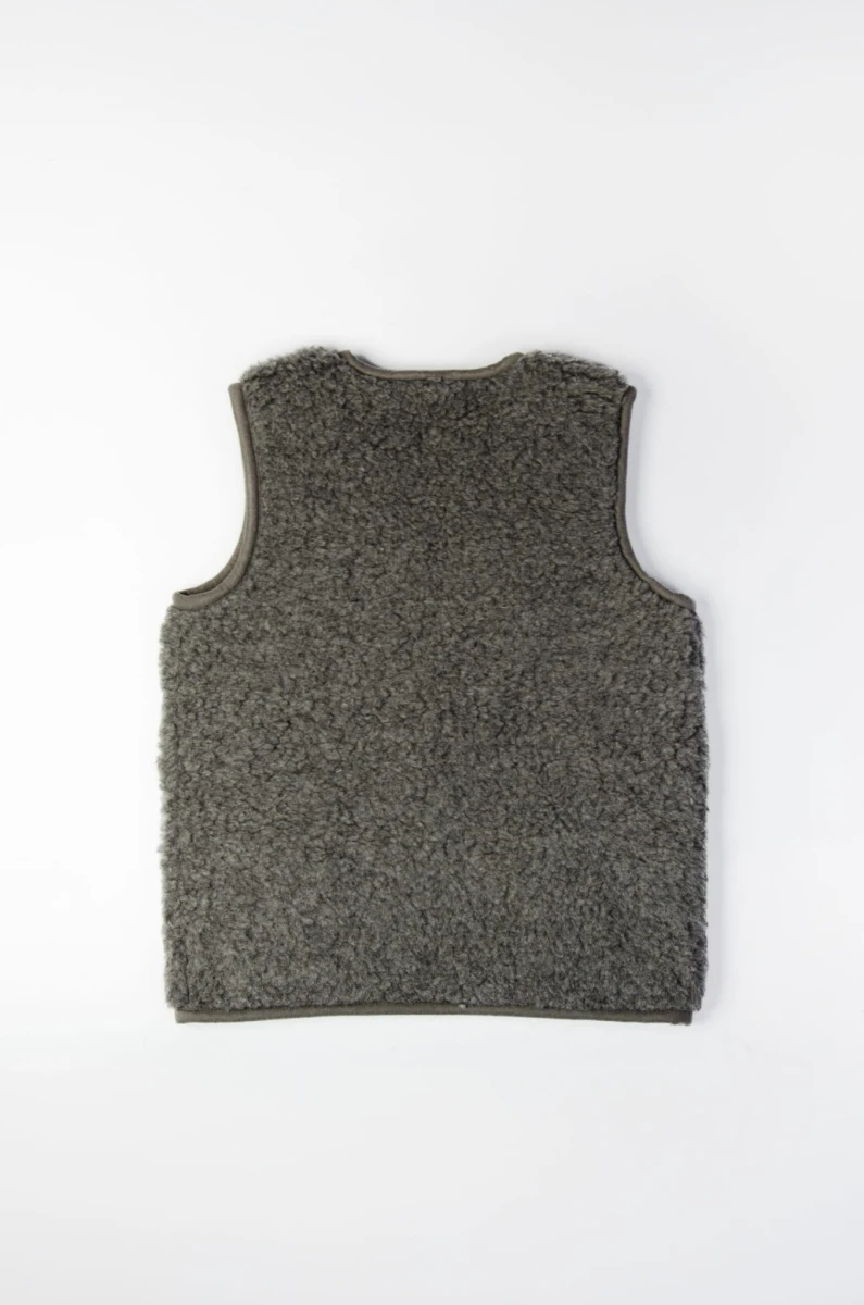 Kamizelka Wełniana Dziecięca - Grafitowy - Wooltex.pl