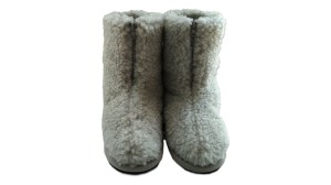 Bambosze Wełniane na Zamek - Popielate - Wooltex.pl