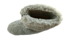 Bambosze Wełniane na Zamek - Popielate - Wooltex.pl