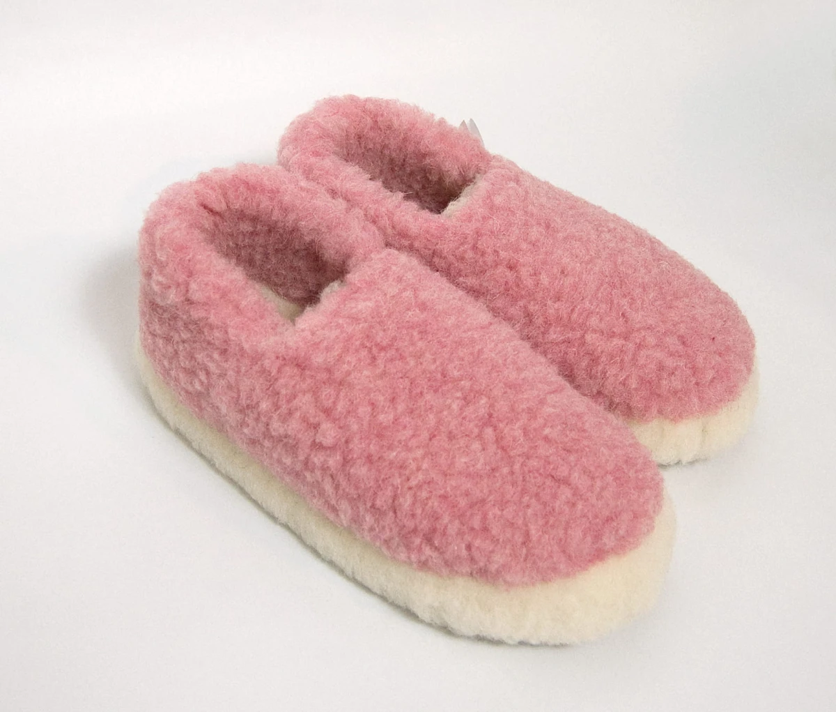 Kapcie Wełniane Runo - Różowy - Wooltex.pl