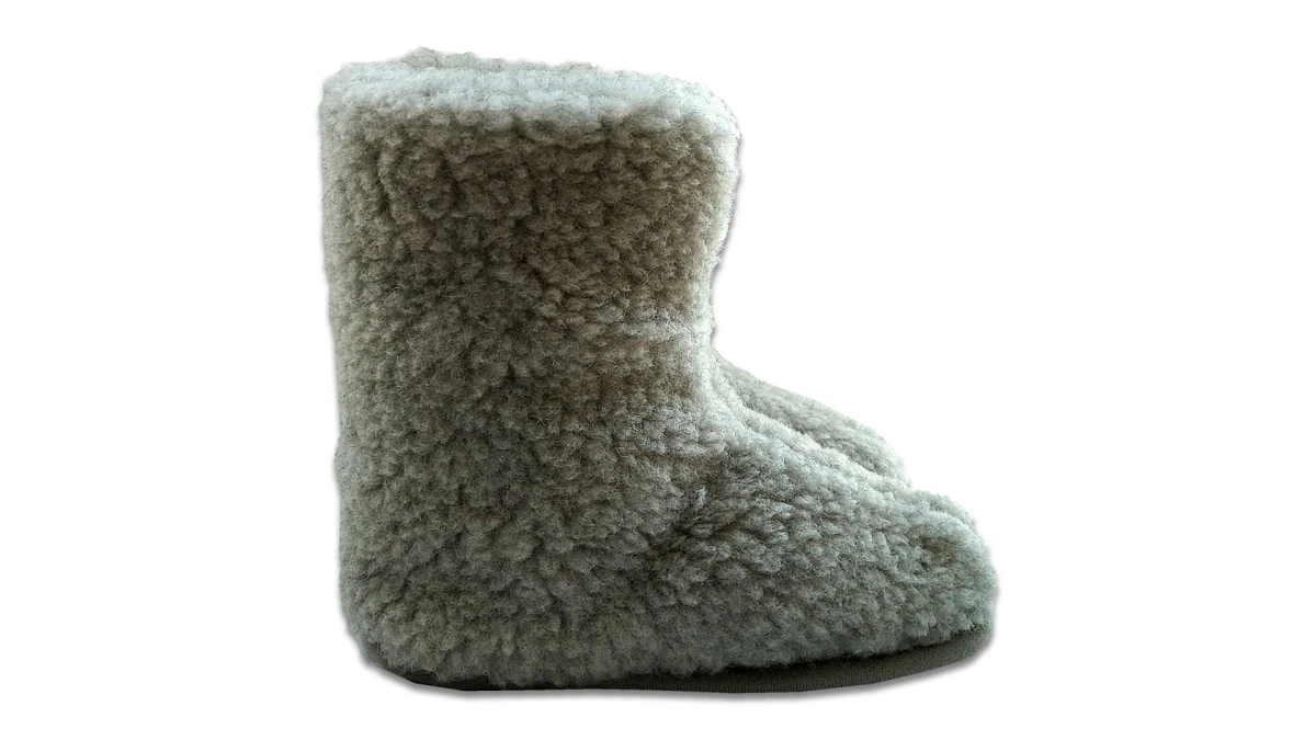 Bambosze Wełniane na Zamek - Popielate - Wooltex.pl