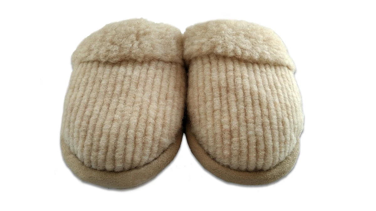 Kapcie Relax II - Beżowy 2 - Wooltex.pl
