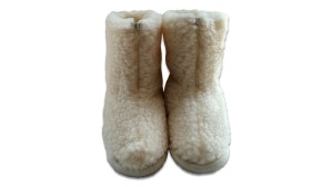 Bambosze Wełniane na Zamek - Ecru - Wooltex.pl