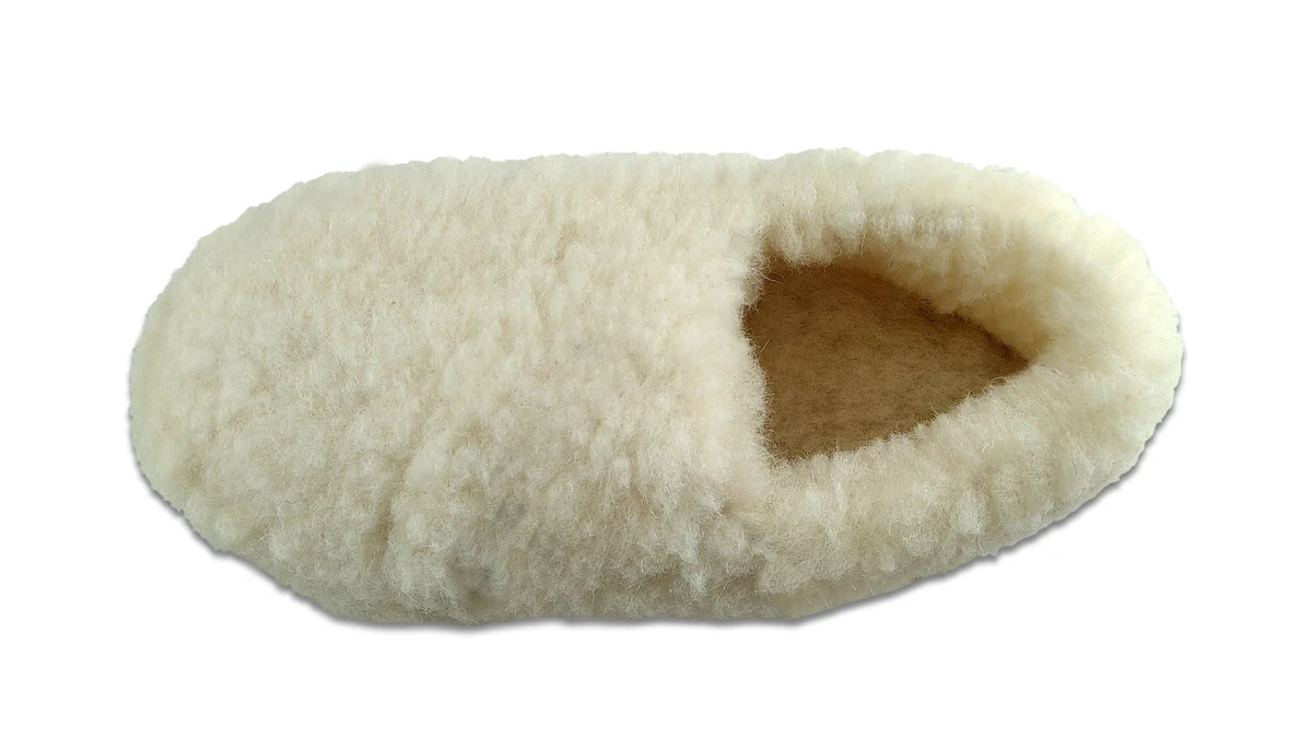 Kapcie Wełniane Runo - Ecru - Wooltex.pl