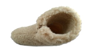 Bambosze Wełniane na Zamek - Beżowe - Wooltex.pl