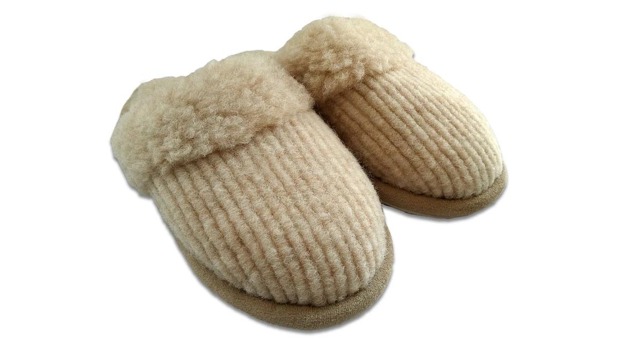 Kapcie Relax II - Beżowy 2 - Wooltex.pl