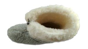 Bambosze Wełniane na Zamek - Popielaty - Wooltex.pl