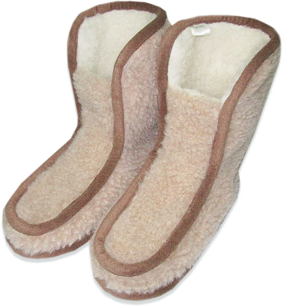 Bambosze Wełniane Wysokie - Beżowy - Wooltex.pl