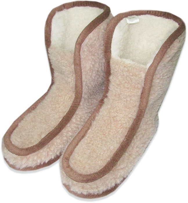 Bambosze Wełniane Wysokie - Beżowy - Wooltex.pl