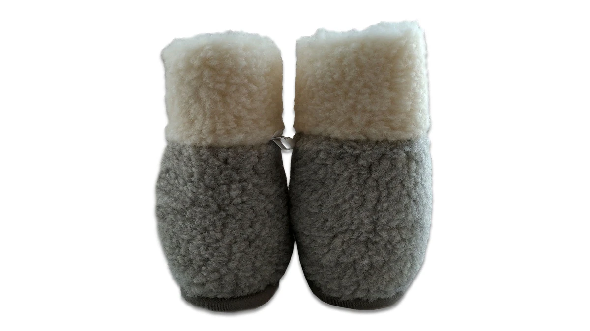 Bambosze Wełniane na Zamek - Popielaty - Wooltex.pl