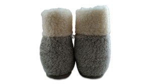 Bambosze Wełniane na Zamek - Popielaty - Wooltex.pl