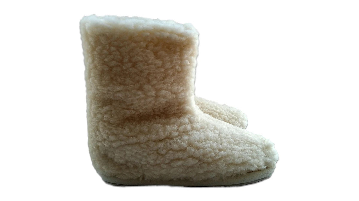 Bambosze Wełniane na Zamek - Ecru - Wooltex.pl